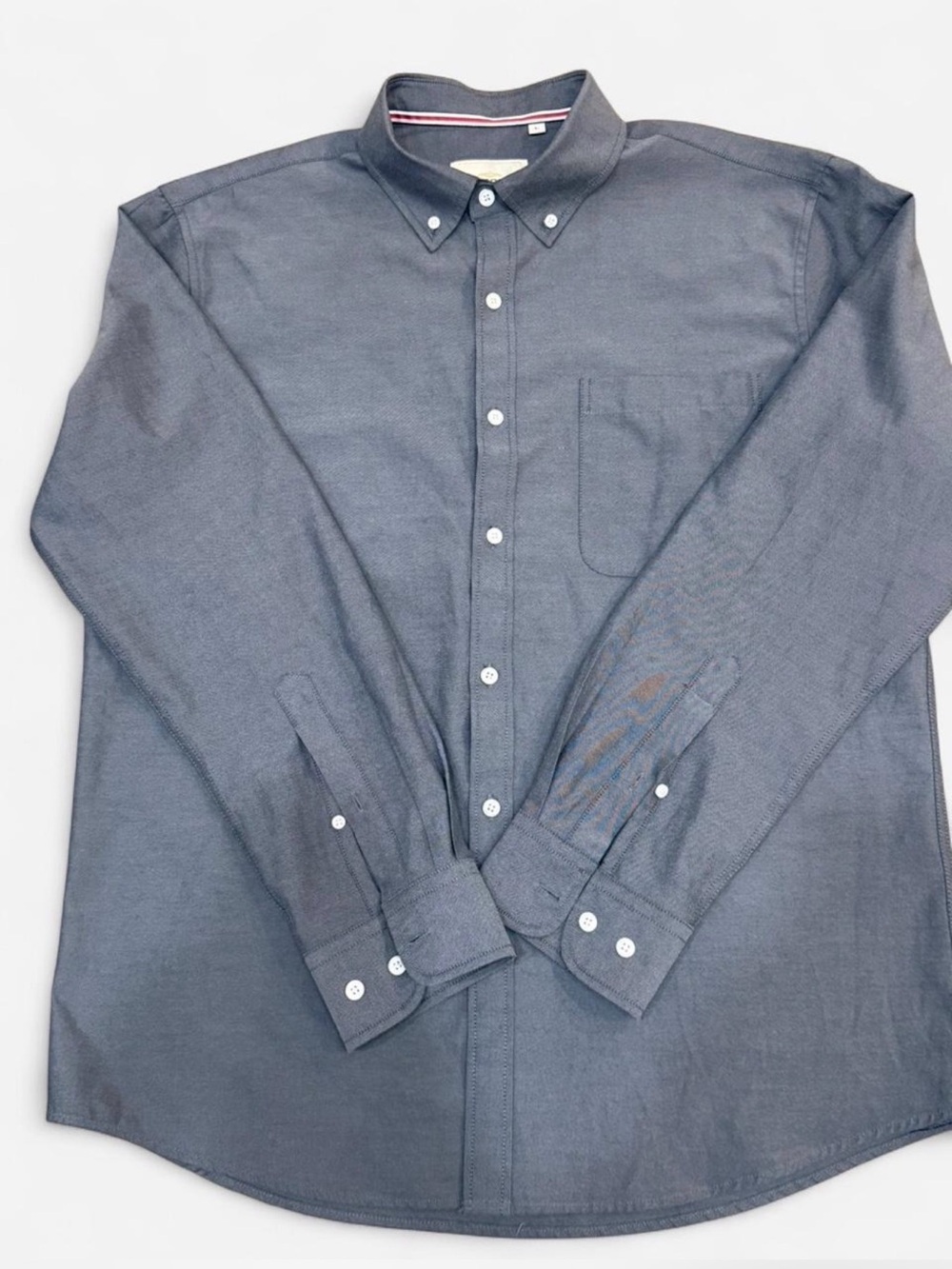 Oxford Men’s Luxury Collection Button-Down Shirt Charcoal Grey Size L